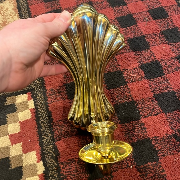 Other - Vintage Brass seashell wall sconce